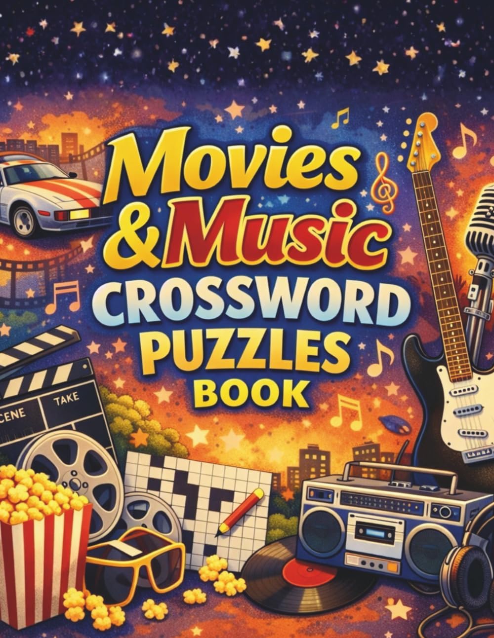 Movies & Music Crossword Puzzles Book: Entertaining Crosswords for Movie and Music Fans