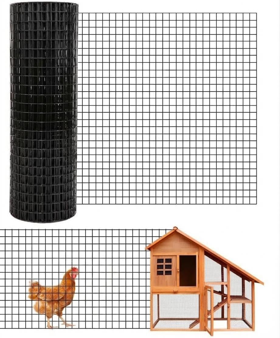 Hardware Cloth 1/2 Inch, 36 in x 100 FT Wire Fence Rolls 19 Gauge, Hardware Cloth for Poultry, Garden, Tree Guard & Chicken Coop, Double-Layer Hot-Dip Galvanizing After Welding, Silver