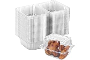 100-Pack Candy Grapes Supplies with Disposable Plastic Clamshell Hinged Food Containers