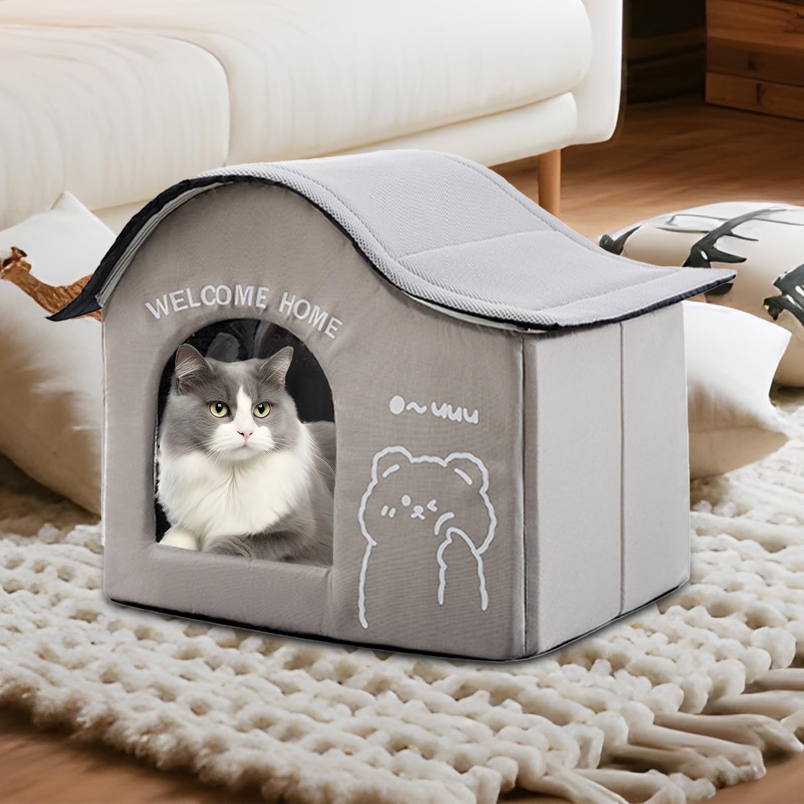 Casetta di raffreddamento per gatti per esterni in estate, robusta casetta di raffreddamento per gatti, casa di raffreddamento per animali domestici, rifugio pieghevole resistente alle intemperie con