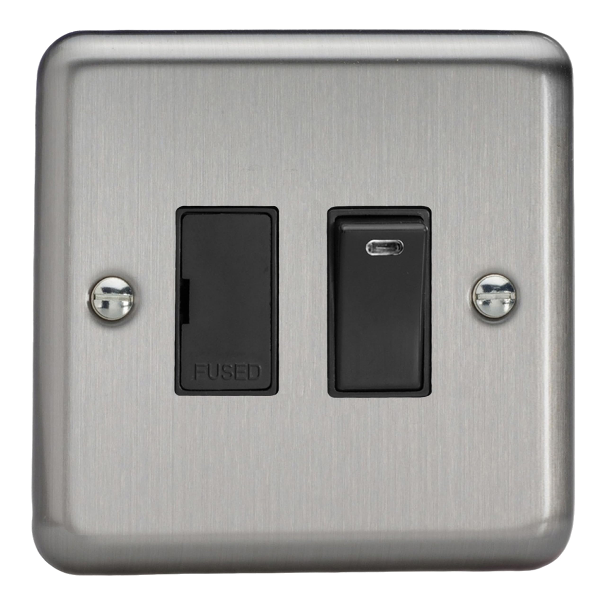 Varilight Switched Fused Spur With NeonValue Matt Chrome With Black InsertXs6Nb from B&Q