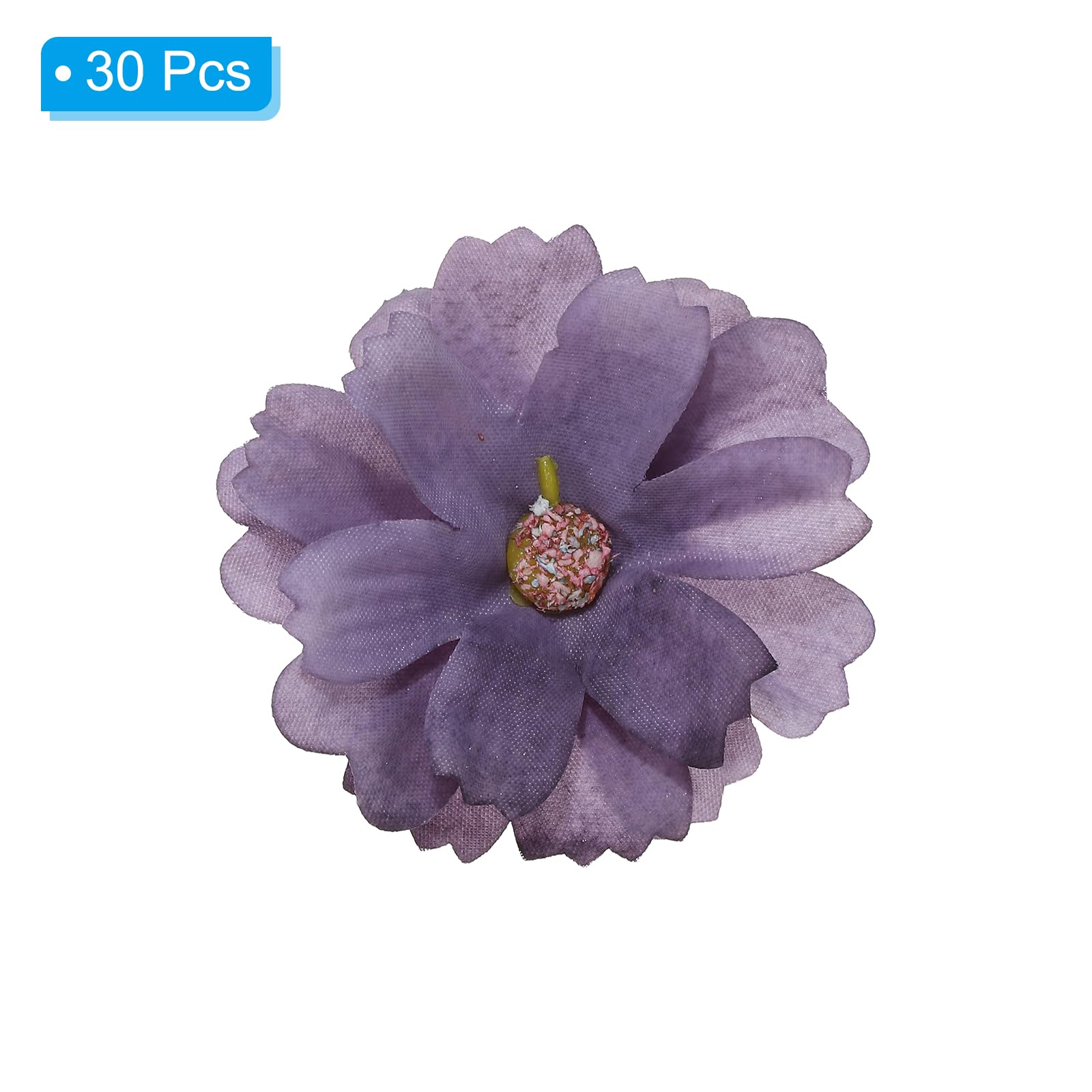 PATIKIL Fake Flower Heads for Crafts 30 Pcs Faux Flower Bulk Mini Artificial Silk Flowers Embellishments Cherry Blossom for Wreath Wedding Party Decoration Purple - Image 3