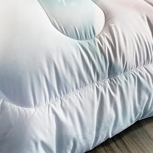 Miniatura 4 de AILONEN Juego de edredón Kawaii de tamaño matrimonial, ropa de cama de gatos peludos con copos de nieve para niños y niñas pequeñas, suave y ligero,