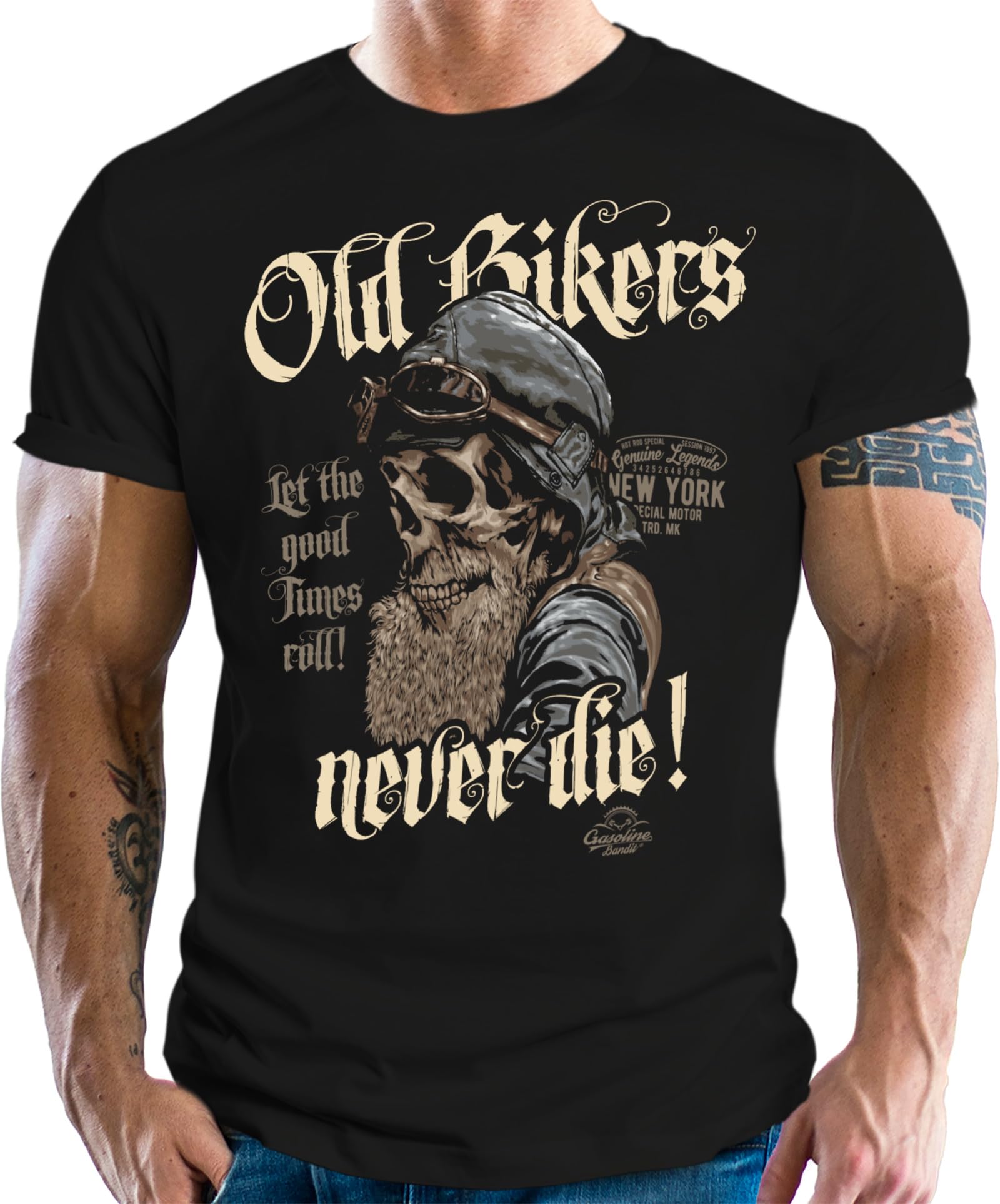 Camiseta para hombre para los motociclistas mayores – Old Bikers Never Die