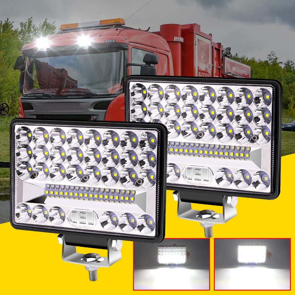 1 Par Faro Trabajo LED Focos de Coche 12V 6 Pulgadas 172W Focos LED Tractor 12V 24V Off-road Foco de Trabajo LED Faros Adicionales Luz de Niebla de Conducción IP67 per Off-Road SUV UTV ATV Camión