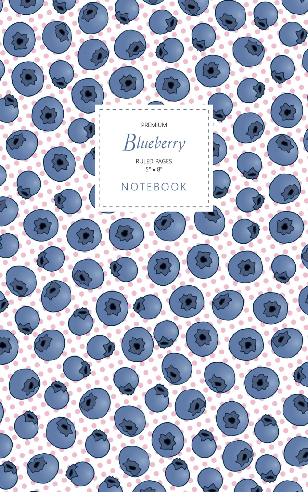 Blueberry Notebook - Ruled Pages - 5x8 - Premium (Pink Spot)