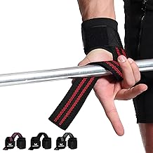 MERCURYAL Straps Gym con Muñequera para Levantamiento de Pesas y Powerlifting - Muñequeras Gym - Lifting Straps - Correas de Agarre - Agarraderas de Gimnasio para Peso Muerto