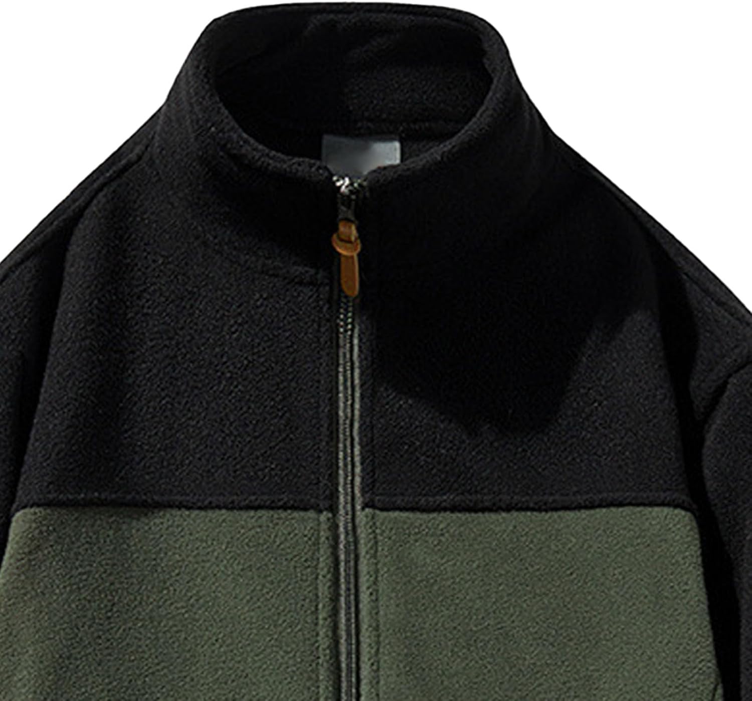 Close-up of a Two-Tone Fleece Jacket