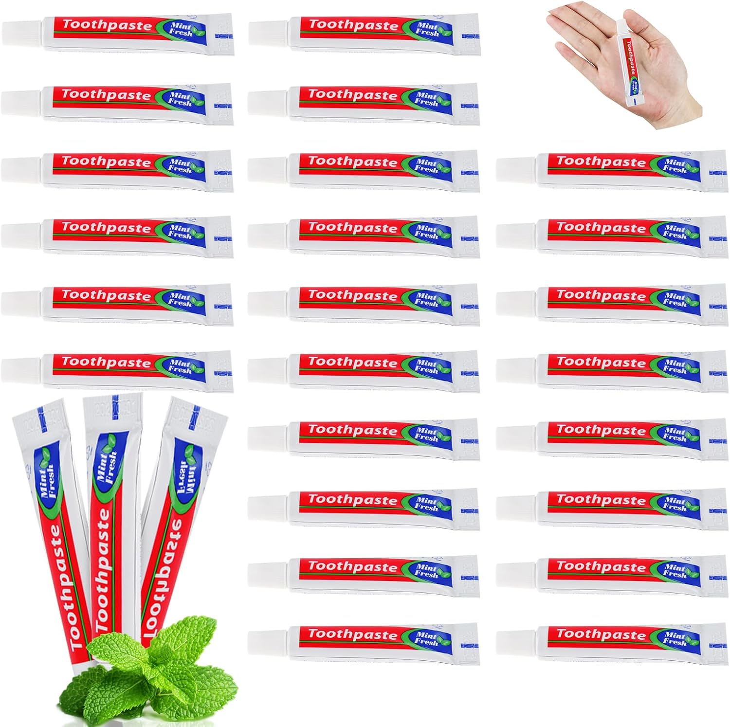 200 Tubes Bulk Travel Size Toothpaste,Extra Small 0.35oz Small Toothpaste Travel Size Bulk 0.8x3.5 inches Peppermint Mini Disposable Toothpaste for Hotel,Guests,Homeless,Charity