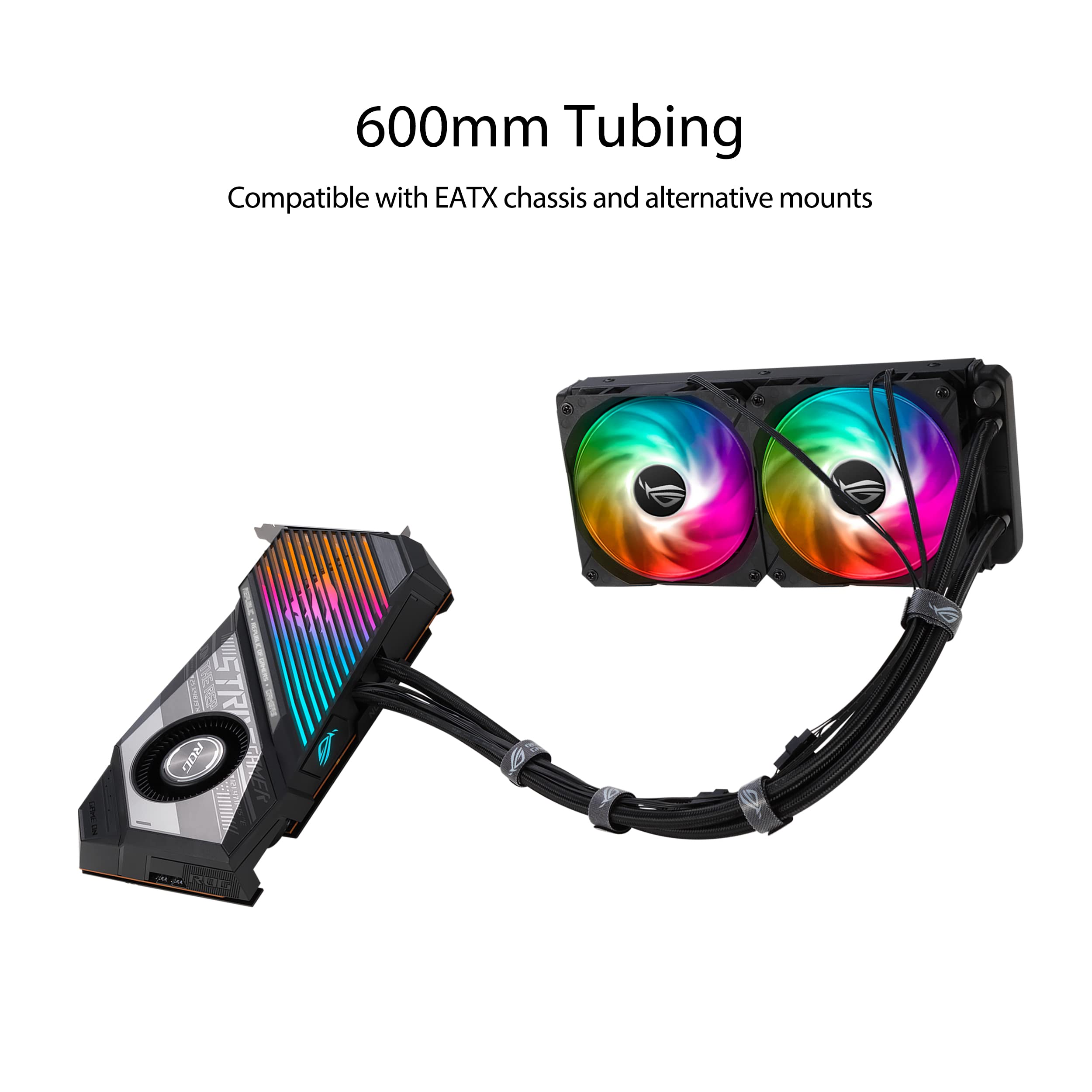 ASUS ROG Strix LC AMD Radeon RX 6800 XT OC Edition Scheda Grafica, PCIe 4.0, 16GB GDDR6, AMD RDNA 2, HDMI 2.1, DisplayPort 1.4a, Raffreddamento a Liquido, Radiatore 240mm, Tubi da 600mm, ARGB, Nero