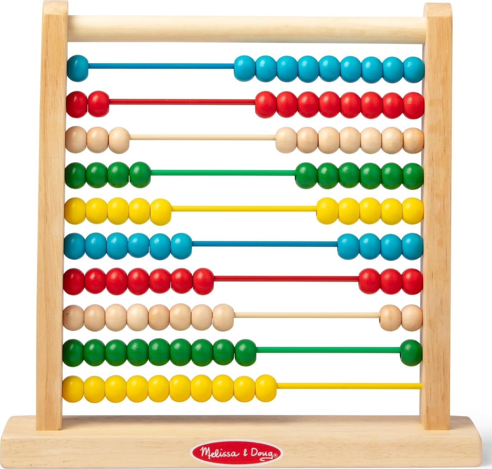 Melissa & Doug Abacus Classic Wooden Toy with 100 Beads - Preschool Learning Activities and Math Games for Kids, Homeschool Essentials for Ages 3+