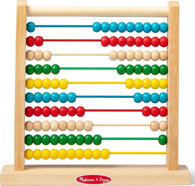 Melissa & Doug Ábaco, Juguetes de Desarrollo, Juguete clásico de Madera, Juguete Educativo Montessori, Ayuda a Aprender a Contar, Abaco Infantil, Regalo para niños y niñas de 3 4 5 6 7
