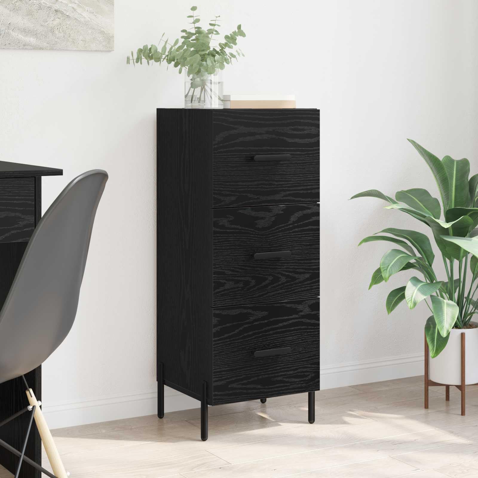 Cómoda con cajones para salones pequeños y solución de almacenamiento en madera
