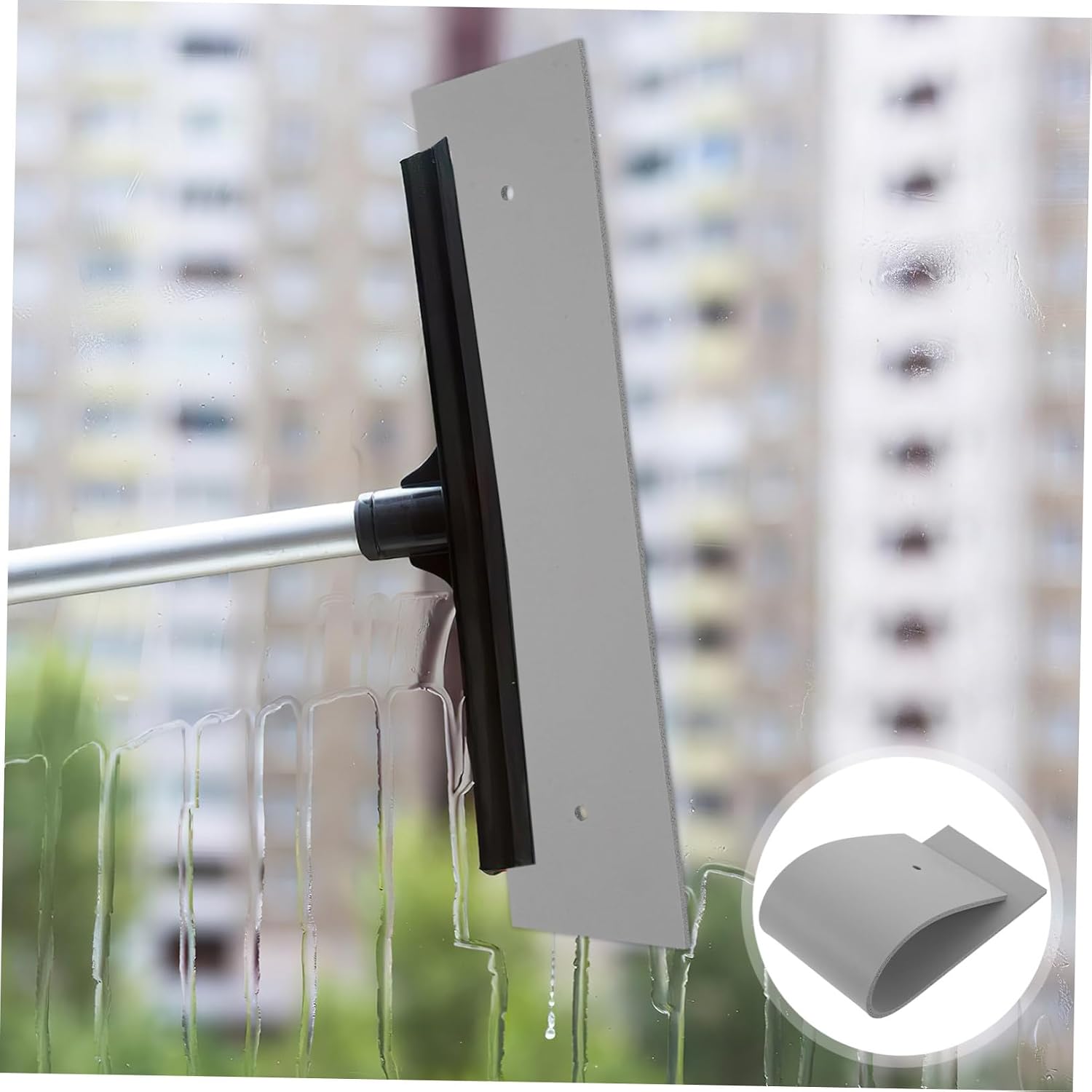 KALLORY Silicone Window Squeegee Refill Blade for Shower Glass and Window Glass Cleaning with Flexible Design and Universal Compatibility for Car Cleaning