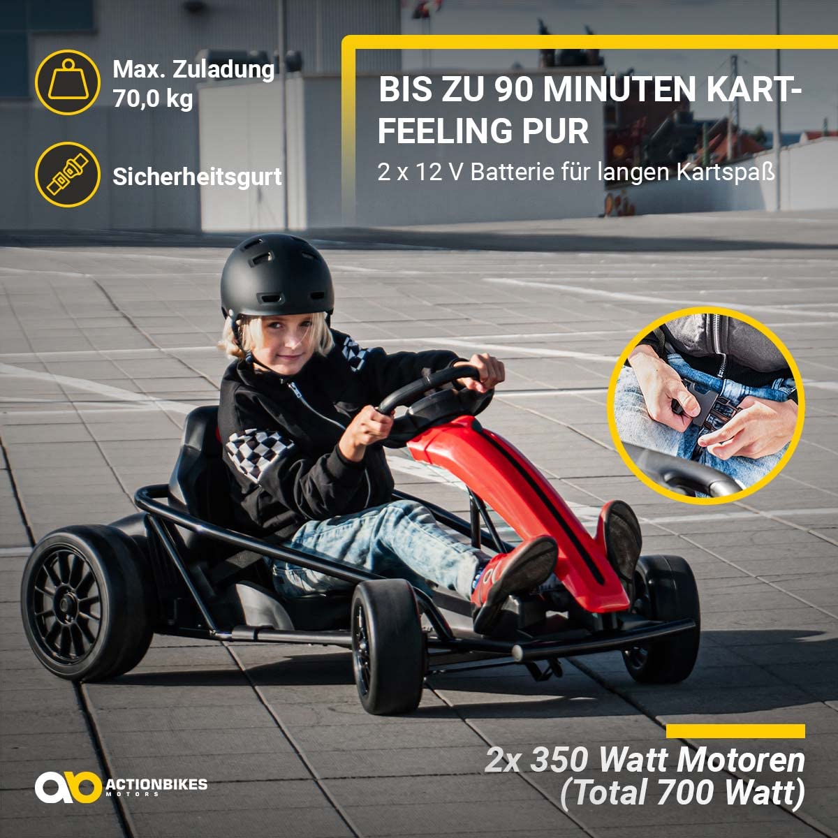 Actionbikes Motors Kinder Elektroauto SX1968 | Bis 𝟏𝟑 km/h - Elektrofahrzeuge - Kinderauto elektrisch - GoKart - Drift Auto - Drift Cart - Drift Kart - Go Cart - Auto für Kinder ab 3 Jahre (Weiß)