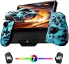PALPOW Hall Effect Switch Controller for Nintendo Switch/OLED One-Piece JoyPad, Ergonomic Switch Handheld Controller with/RGB/Turbo/Mapped Switch Pro Controller -Blue Camo