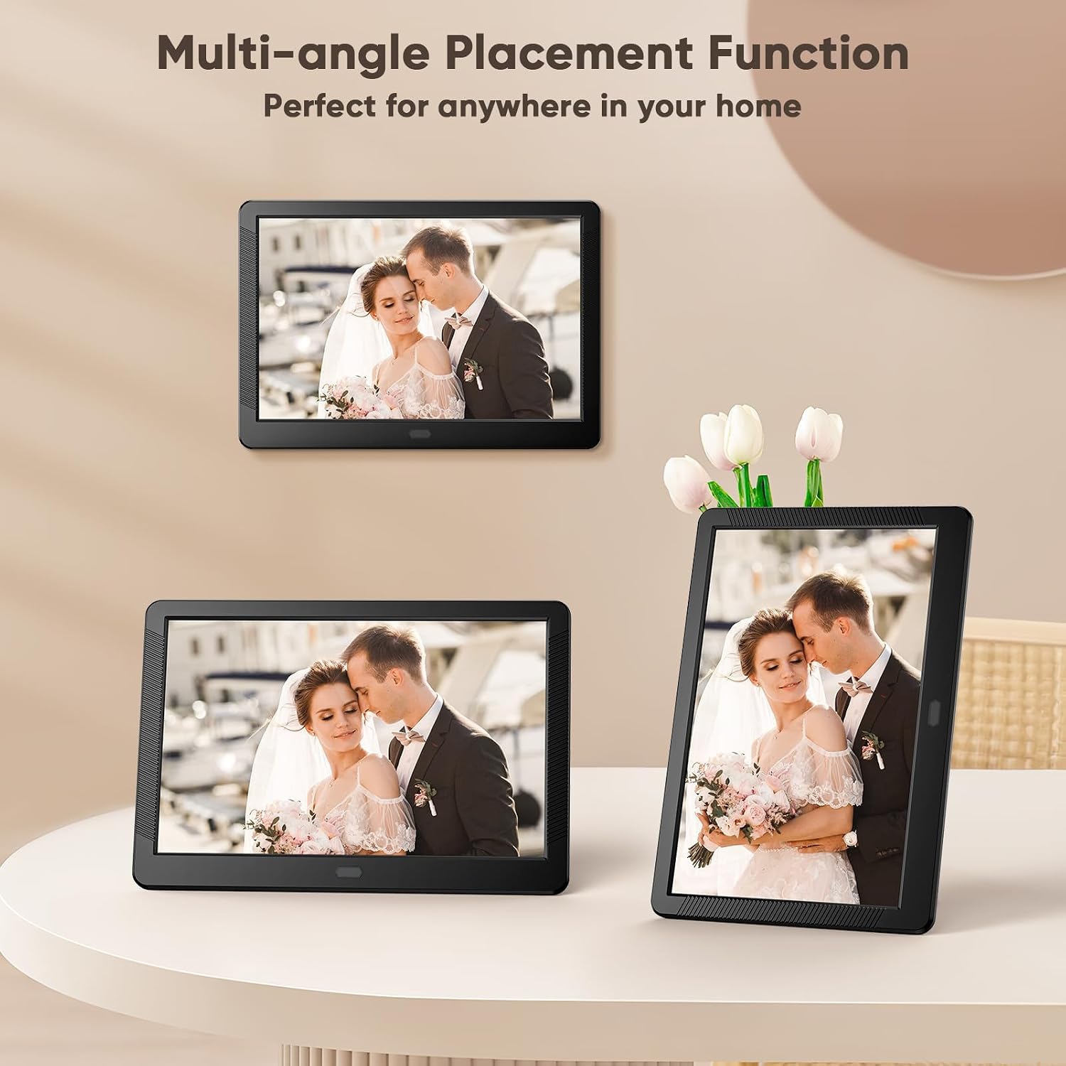 Digital Picture Frame 8 Inch Smart Digital Photo Frame with Remote Control, IPS Screen, Easy Setup, Share Photos & Videos, 32GB SD Card Included, Wall Mountable for Home Decor
