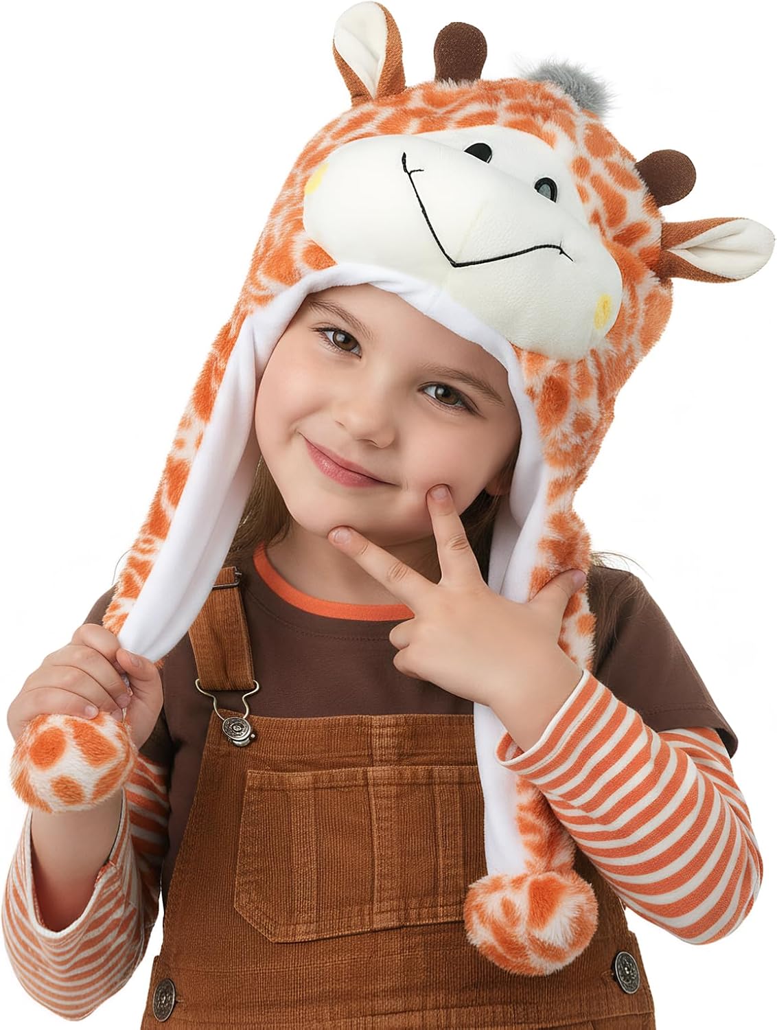 TINAYAUE Cute Animal Plush Hats with Ear Flaps Novelty Animal Furry Hat Funny Party Prop for Birthday Stage Performance Gift
