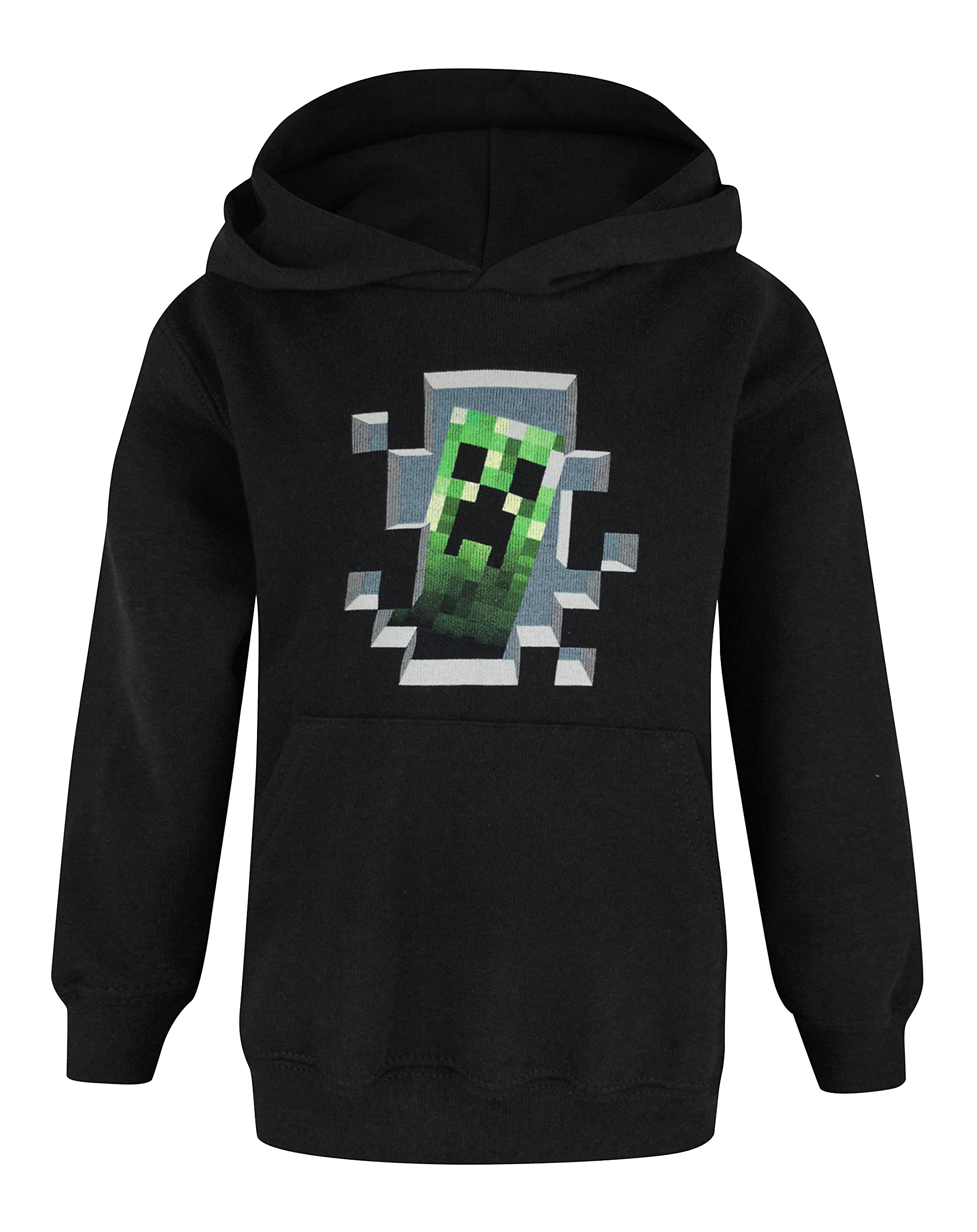 Minecraft Hoodie for Boys | Kids Creeper Inside Black Hooded Jumper | Gamer Sweater Clothing Merchandise 3-4 Years