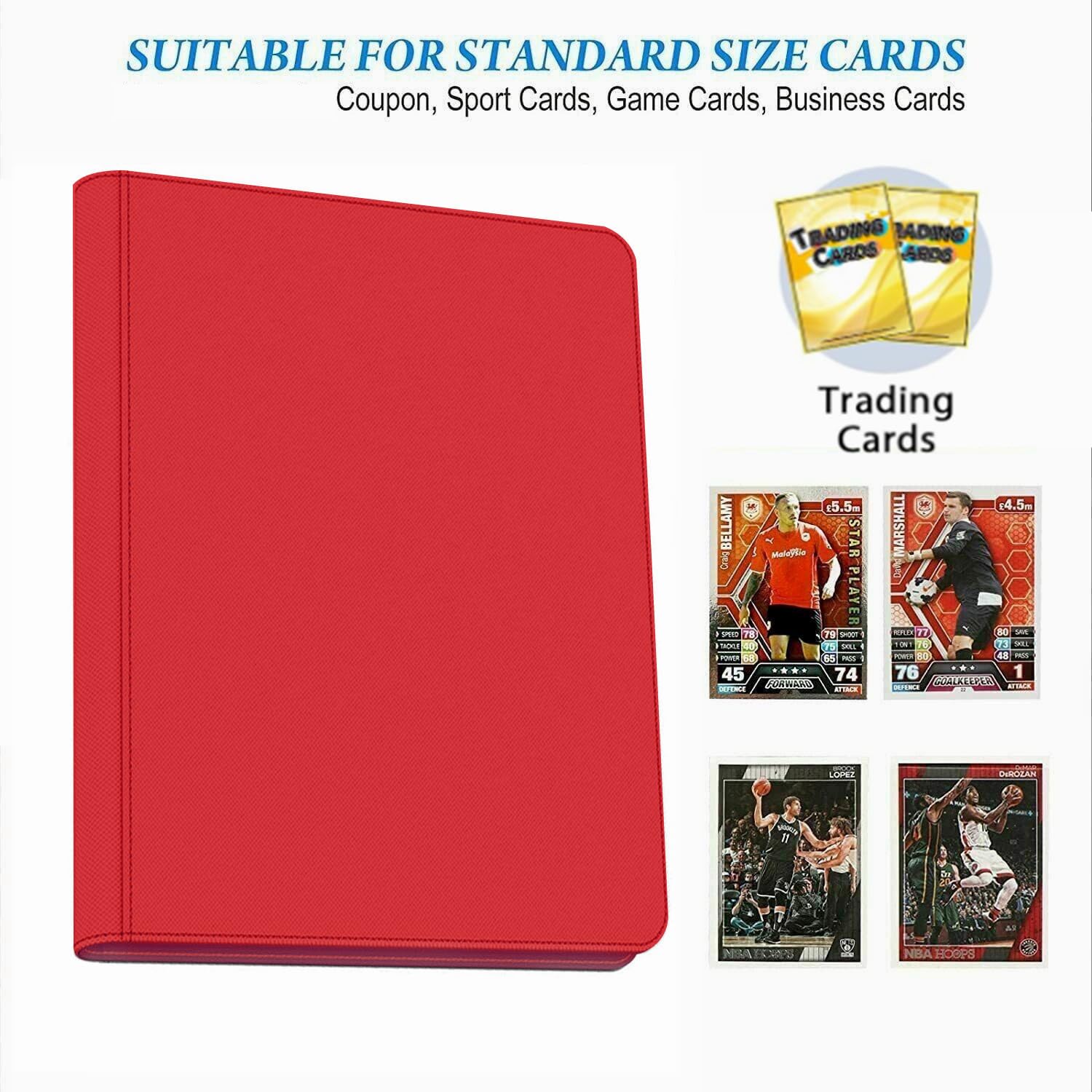 Amazon.com: 16 Pocket Card Binder, 1000+ Premium Zip Trading Card Binder,  Double Sided Pocket Card Binder Album, Ringless Card Folder for MTG, TCG,  Sports Card (Red, 16Pockets) : Toys & Games