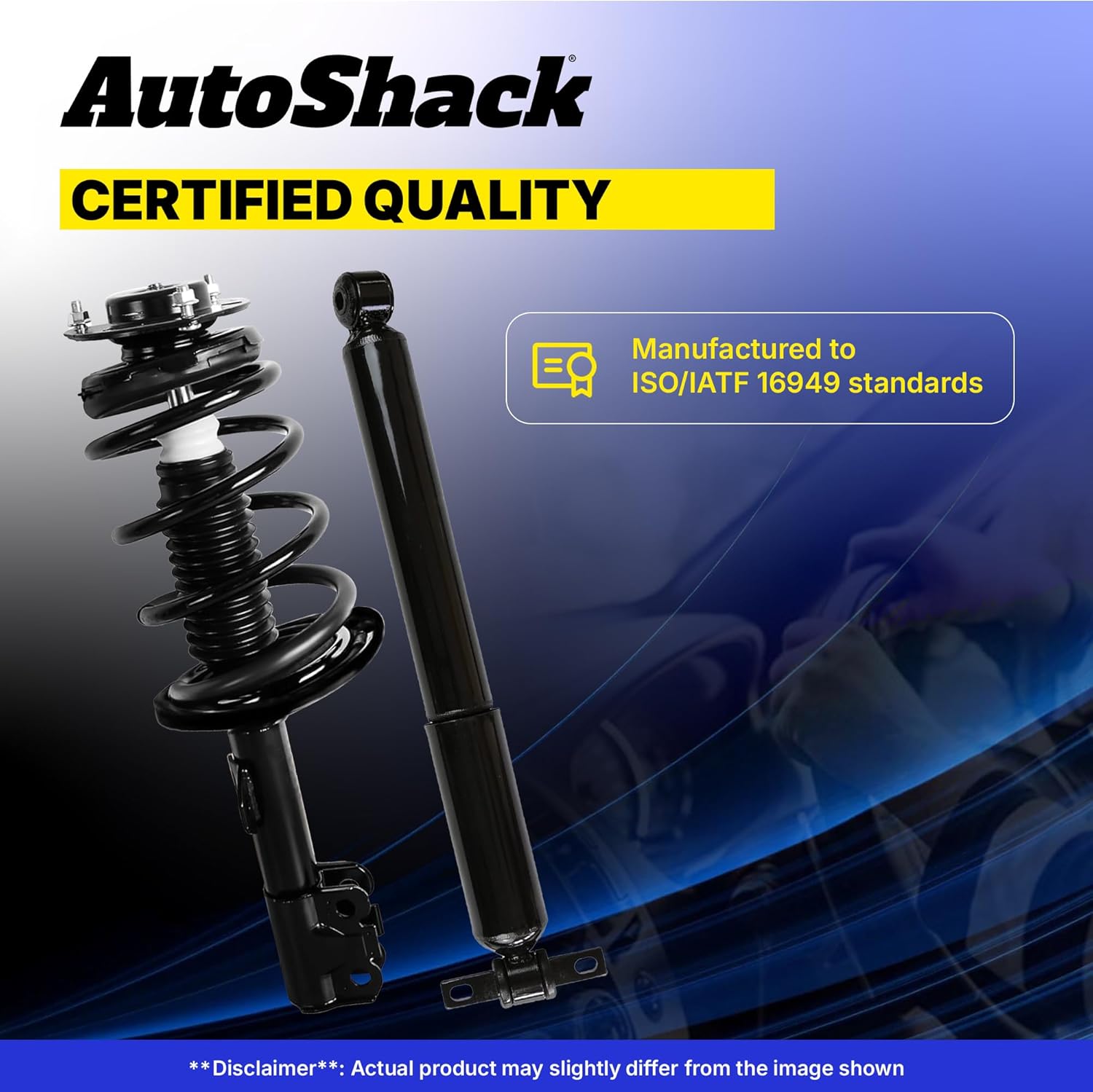 AutoShack Front Complete Strut & Coil Spring + Shock Absorber Replacement for 2001-2007 Dodge Grand Caravan 2001-2007 Chrysler Town & Country 2001-2007 Dodge Caravan 4-PC Kit