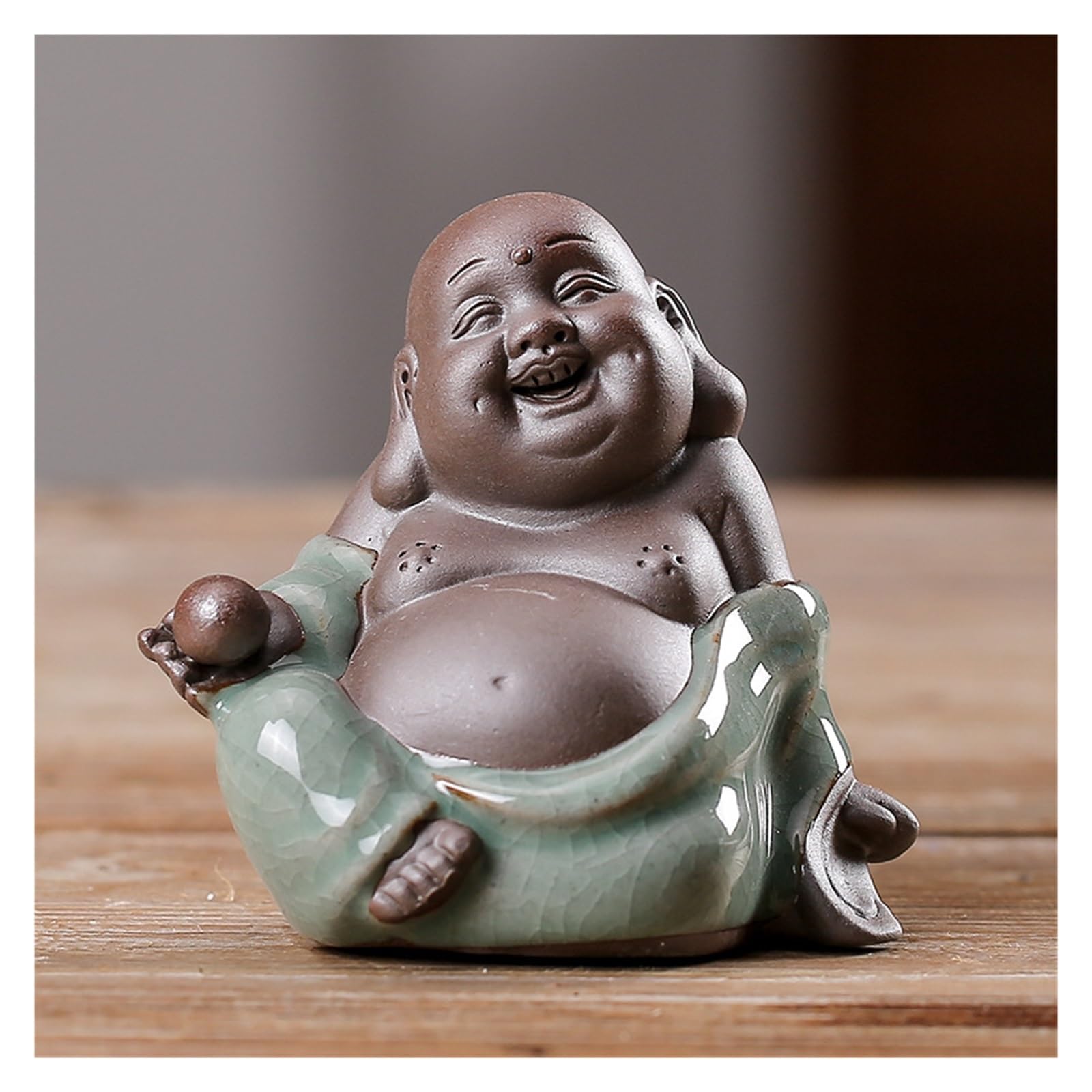 ENGENDER Kung Fu Tea Pet Tea Pet Desktop Ornaments Handmade Statues Home Coffee Table Garden Micro Landscape Decorative Accessories(07)