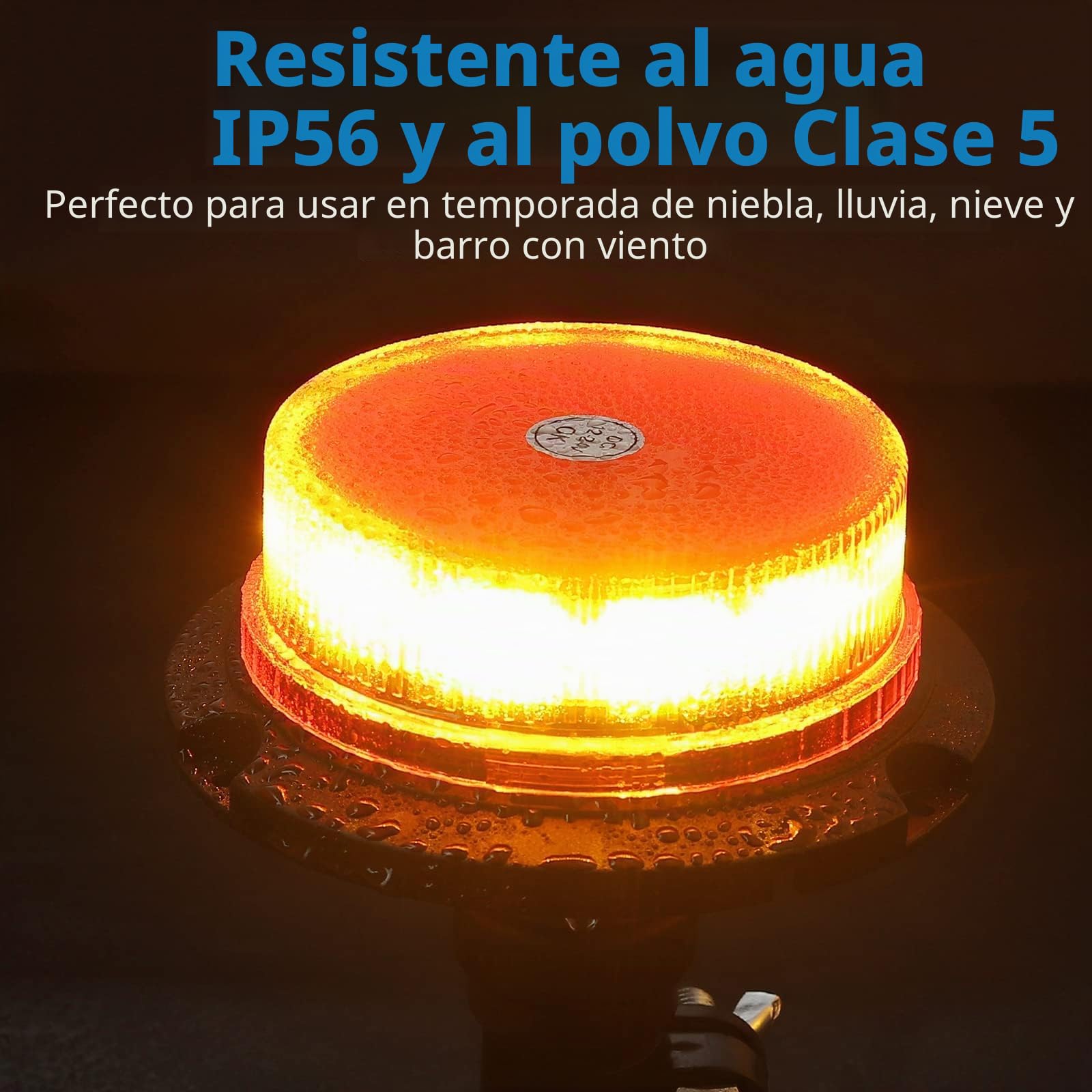 AUTOUTLET 2x 12LED Rotativo 10V-30V Luz de Advertencia Estroboscópica Giratoria Homologado ECE R10 E9 a Prueba de Polvo Impermeable IP56 Cable de Resorte 3m para Tractor Furgonetas Camiones Remolque