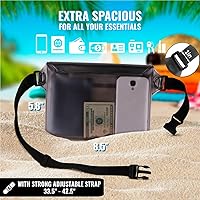 Vista 3 de AiRunTech Bolsa impermeable con correa para la cintura (paquete de 2) Accesorios de playa, la mejor manera de mantener tu teléfono y objetos