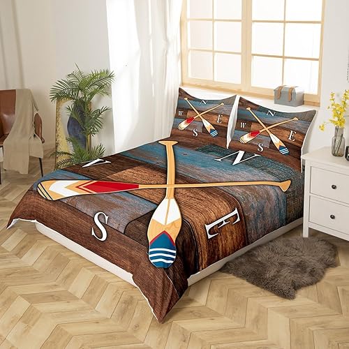 Miniatura 3 de Funda de edredón con diseño de paleta de lago, tamaño King, funda de edredón con 2 fundas de almohada, juego de ropa de cama rústica vintage de