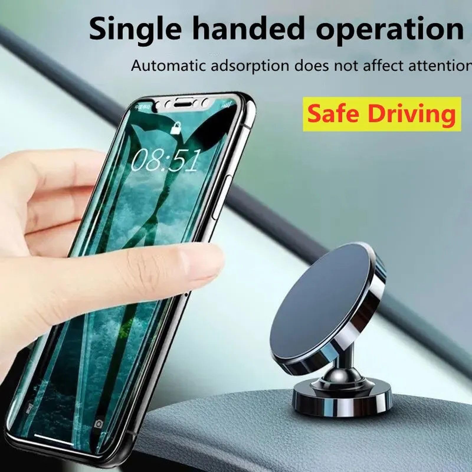 Magnetyczny uchwyt samochodowy na telefon Stojak Uchwyt samochodowy Smartphone Mobilne wsparcie w uchwycie samochodowym, pasuje do iPhone'a Samsung Xiaomi