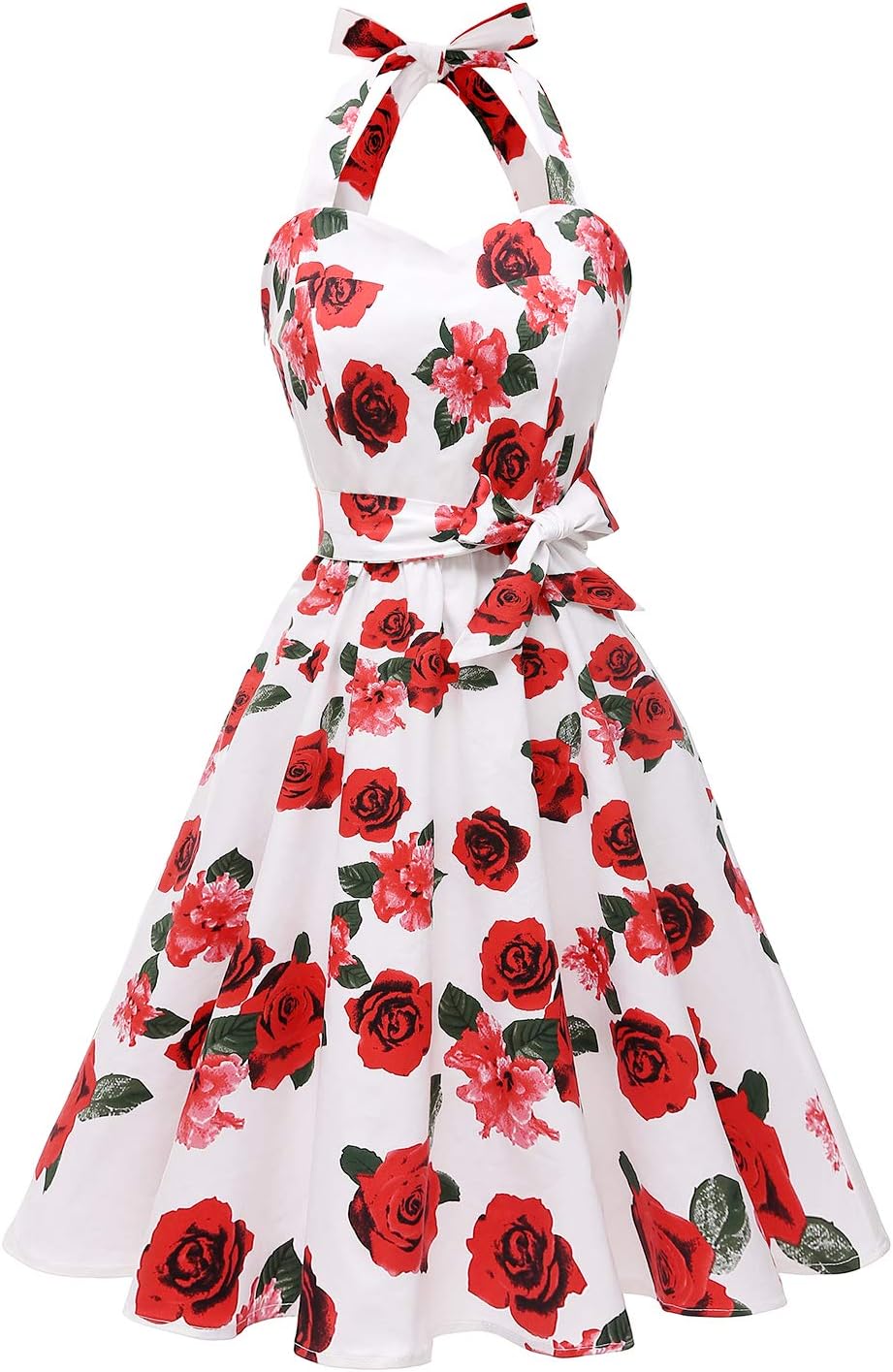 Women'sVintage Polka Audrey Dress 1950s Halter Retro Cocktail Dress