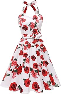 Women'sVintage Polka Audrey Dress 1950s Halter Retro Cocktail Dress - Buy now