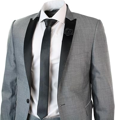 grey blazer black lapel