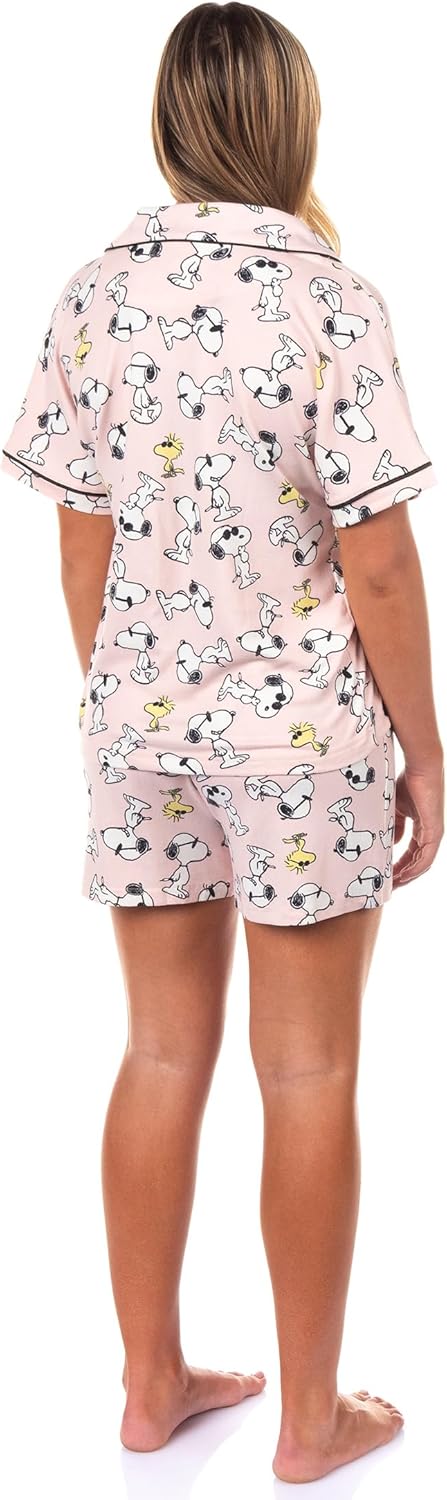MJC Peanuts Snoopy Pajamas Women's Sunglass Style Notch Collar 2-Piece Sleep Set - Image 5