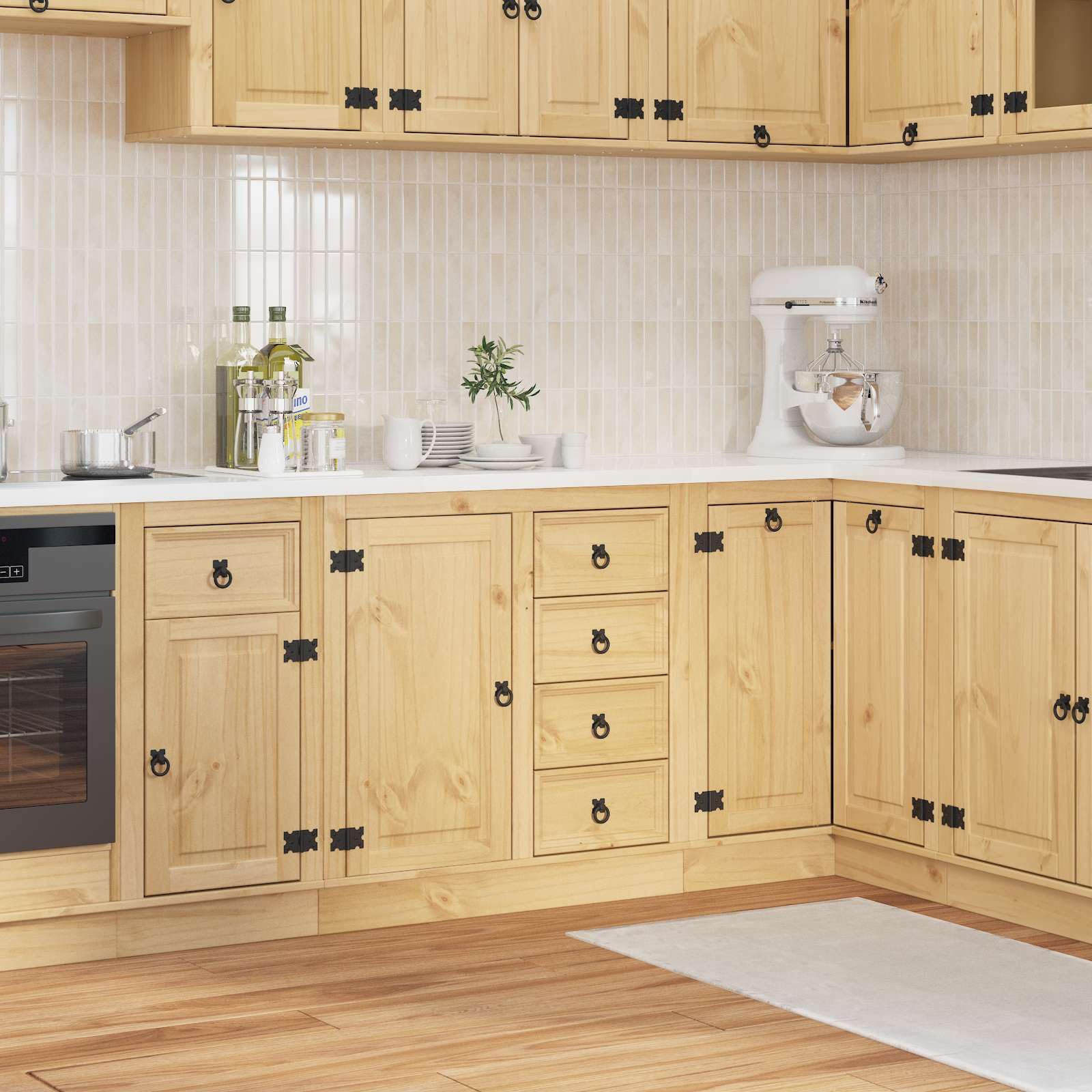 vidaXL Schrank SKI Honigbraun 80 x 46 x 81 cm Massives Kiefernholz, Wohnzimmer, rechteckiger Schrank, Moderne Aufbewahrung, Kiefernholz-Design, praktischer Buffet, schicker Essensorganizer