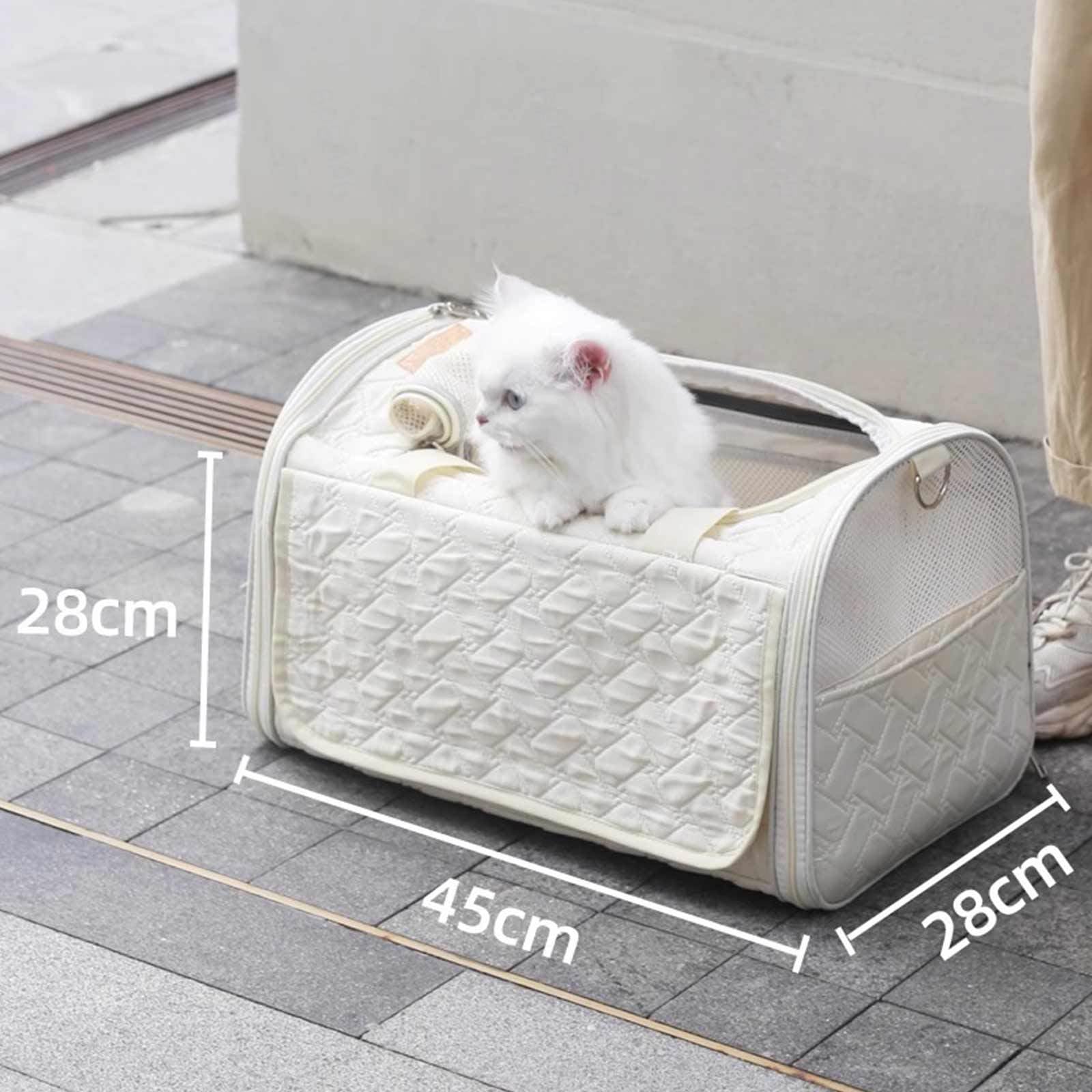 Trasportini per Cani e Gatti da Viaggio - Borsa Trasportino per Gatti con Lato Morbido - Borsa Portatile per Animali Domestici per Piccoli Animali, Conigli, Cuccioli, Gattini, 45x28x28 Cm,B