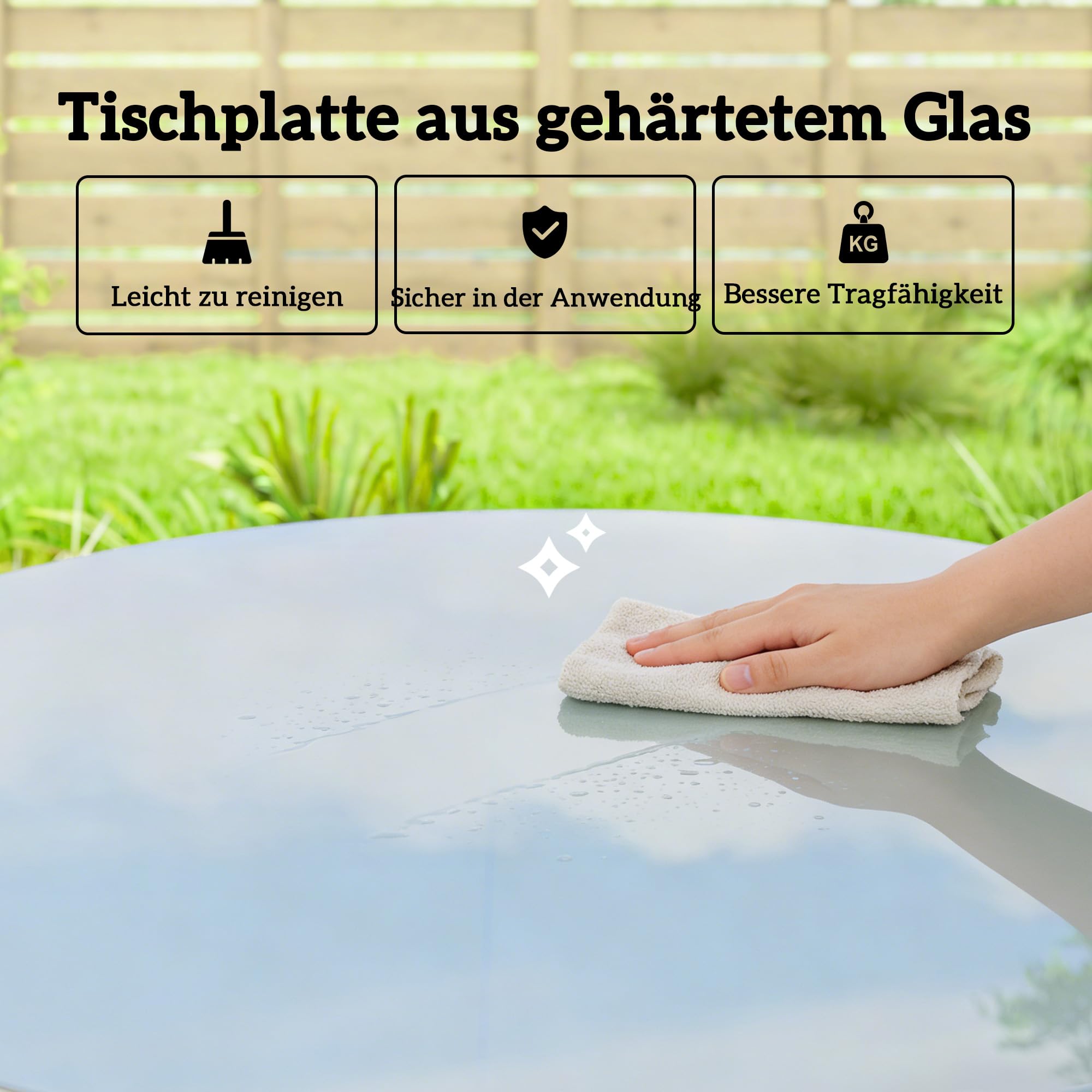 Outsunny Gartentisch Stahl 80 x 80 x 74 cm Buffettisch 4 Personen Grau | Mit Stahlrahmen, PE-Rattan-Rand, Verstellbaren Füßen, Campingtisch, Balkontisch, Outdoor Esstisch, Garten, Terrasse, Balkon