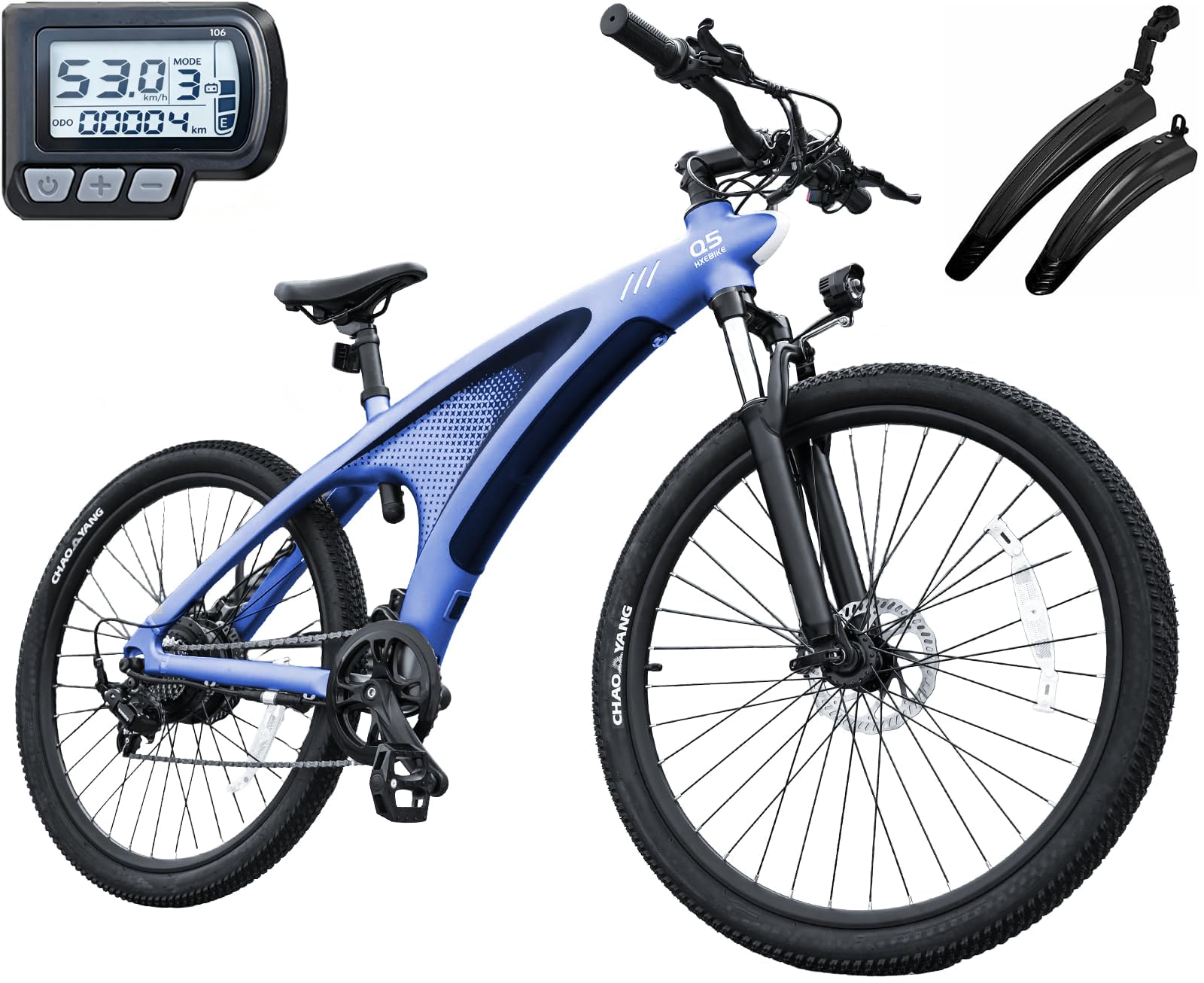 HX Q5 Shark Vélo Électrique Homme,27.5" VTT Électrique Adulte Ville Trajet Quotidien,85Nm 13/20Ah Batterie Amovible,Jusqu’à 60-220KM,Susp. & Freins Hydrauliques,EBike Cyclisme pour Tout-Terrain