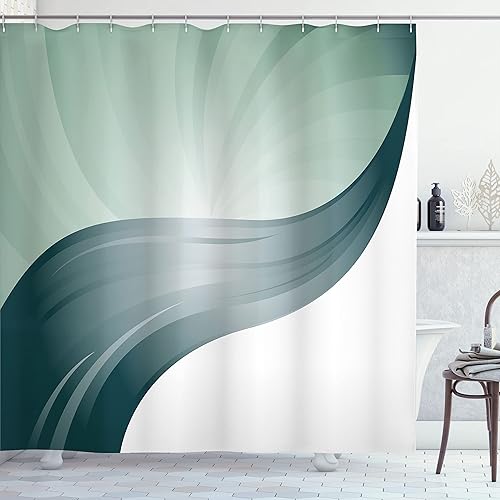 Miniatura 36 de Ambesonne Decor Collection cortina para regadera de baño de poliéster Chocolate,Beige y Marrón,Azul y gris,Azul Violeta,Gris antracita, blanco,Crema