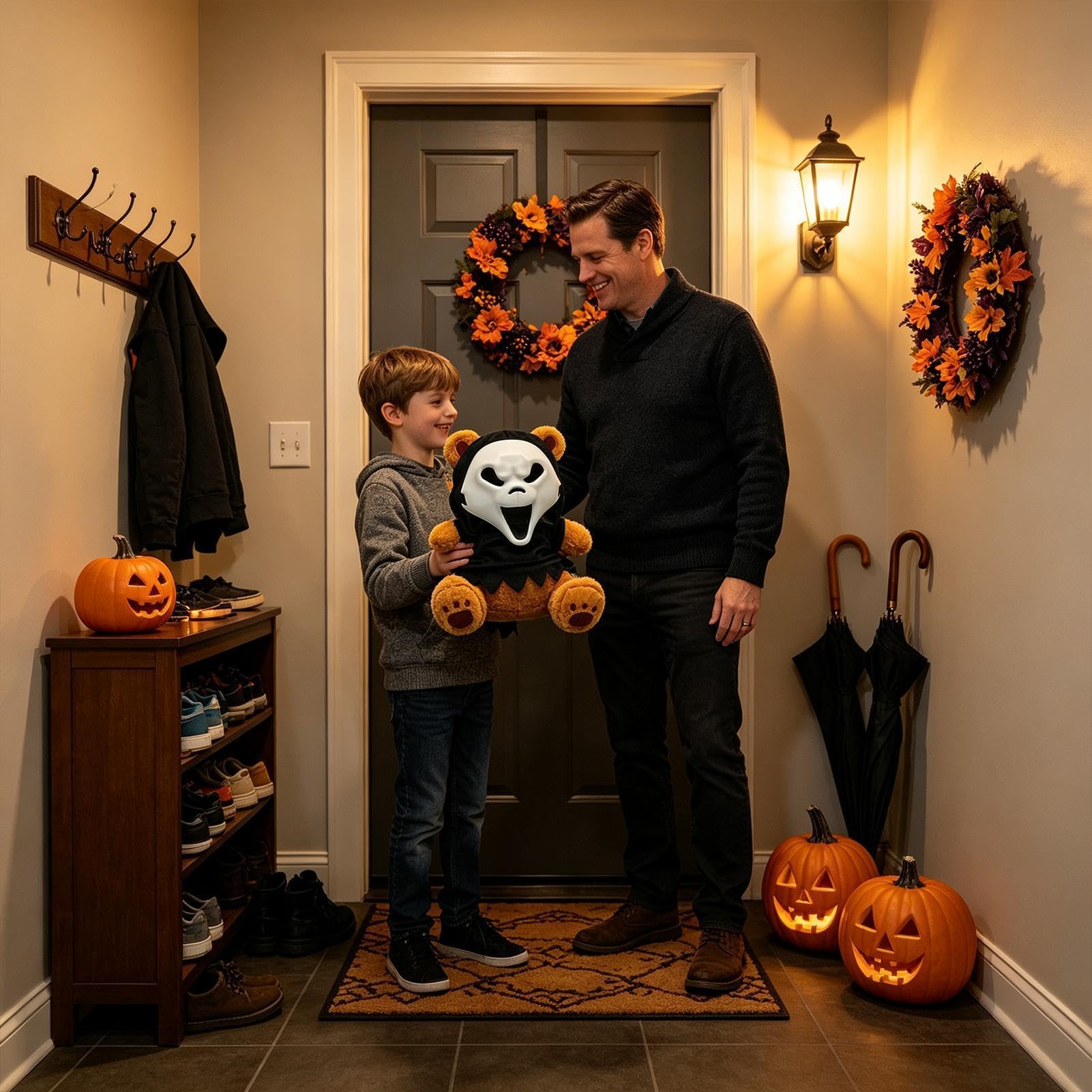 Generisch Orso di peluche di Halloween, morbido peluche come decorazione