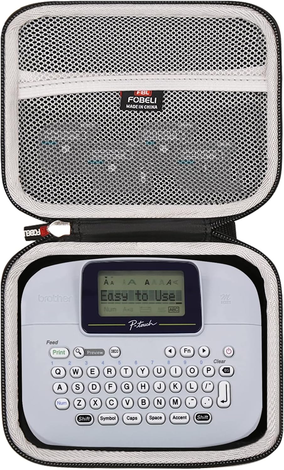 FBLFOBELI Hard Storage Carry Case for Brother P-Touch PTM95/ PT90/ PT45M Handy Label Maker (Case Only) (Black)