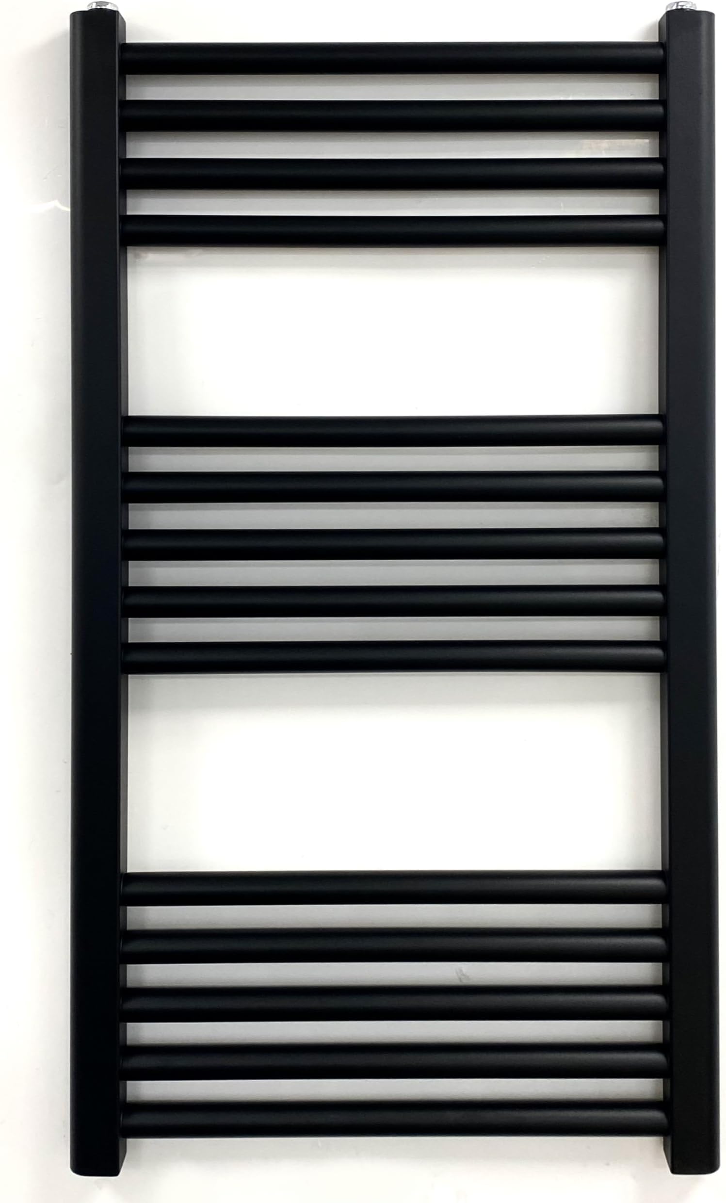 Greened House Milano Black Heated Towel Rail 400mm W x 800mm H Straight Centr...