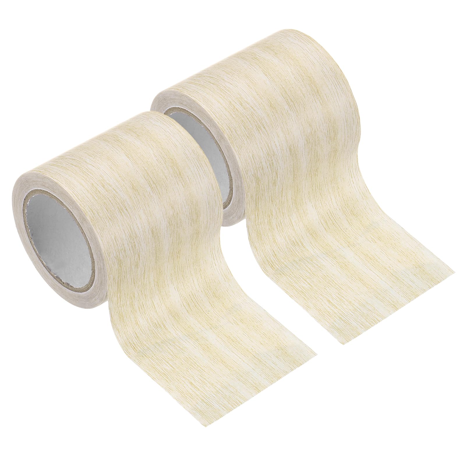 PATIKIL 2 Pezzi Pellicole Adesive Legno Autoadesivo 4,57M x 5,7cm Carta Adesiva per Mobili Legno Riparazione Pellicola Autoadesiva Effetto per Pavimenti Porte Armadi, Quercia Giallo Chiaro