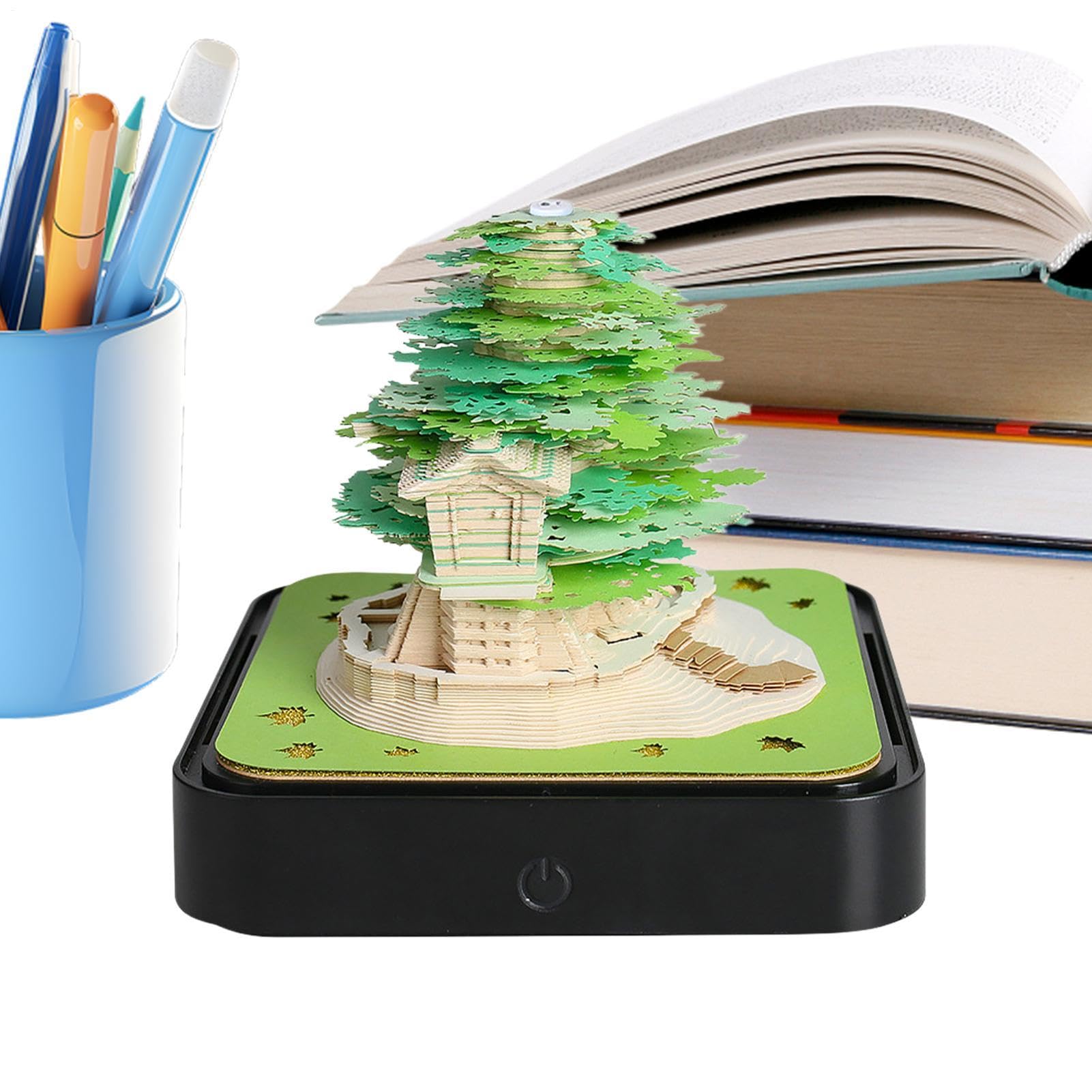 Generisch 3D Memo-Pad - Und Haus-Design Kunst-Notizblock | Mit transparenter Staubabdeckung und ästhetischen Abreiß-Haftnotizen Für Zeitplanung Lesezeichen Lehrer Schüler tägliche