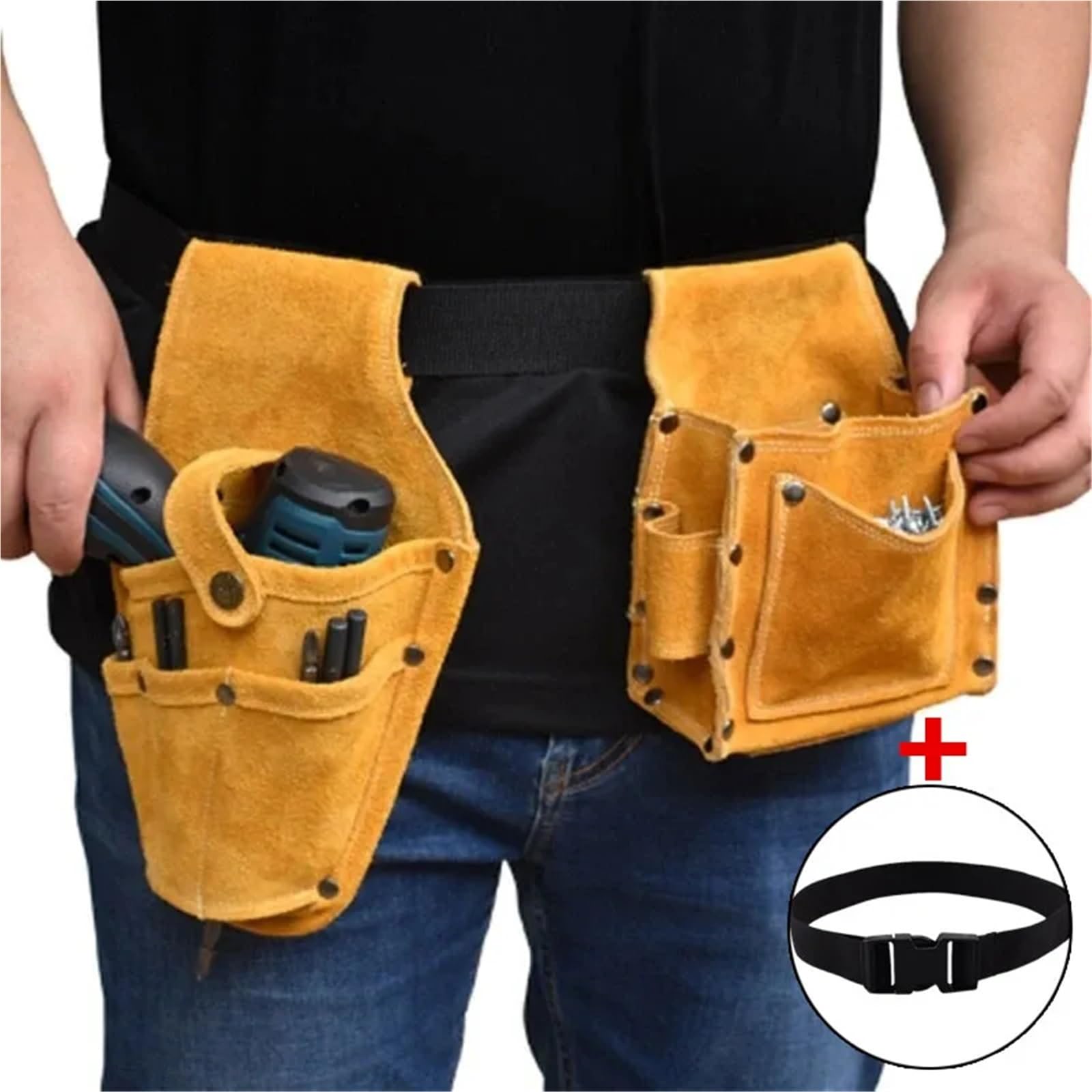 Pochettes pour Ceinture à Outils, Sac de Taille Portable for perceuse électrique, Sac de Rangement for vis, Clous, pièces métalliques, Sacs de Rangement for Outils de Voyage de pêche avec Ceinture