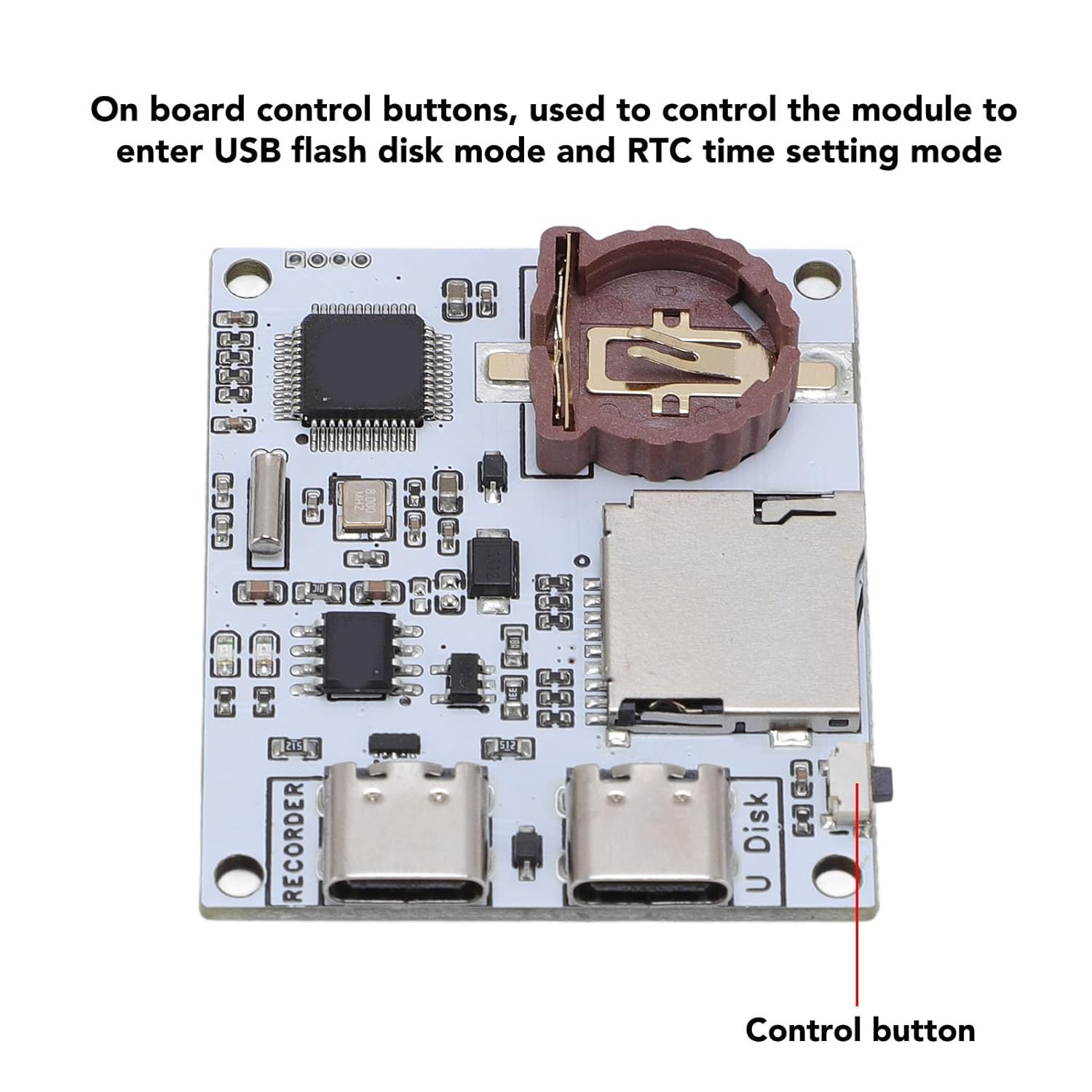 Serial Data Logger Module,USB Serial Port Recorder with Dual LED Indicator,Module USB to Memory Card Timestamp TXT File Archive,On Board RTC with CR1220 Battery,Support 128GB