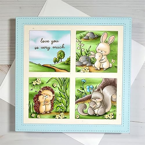 Miniatura 4 de Juego de sellos y troqueles de animales para hacer tarjetas, sellos transparentes y troqueles de corte de metal para álbumes de recortes,