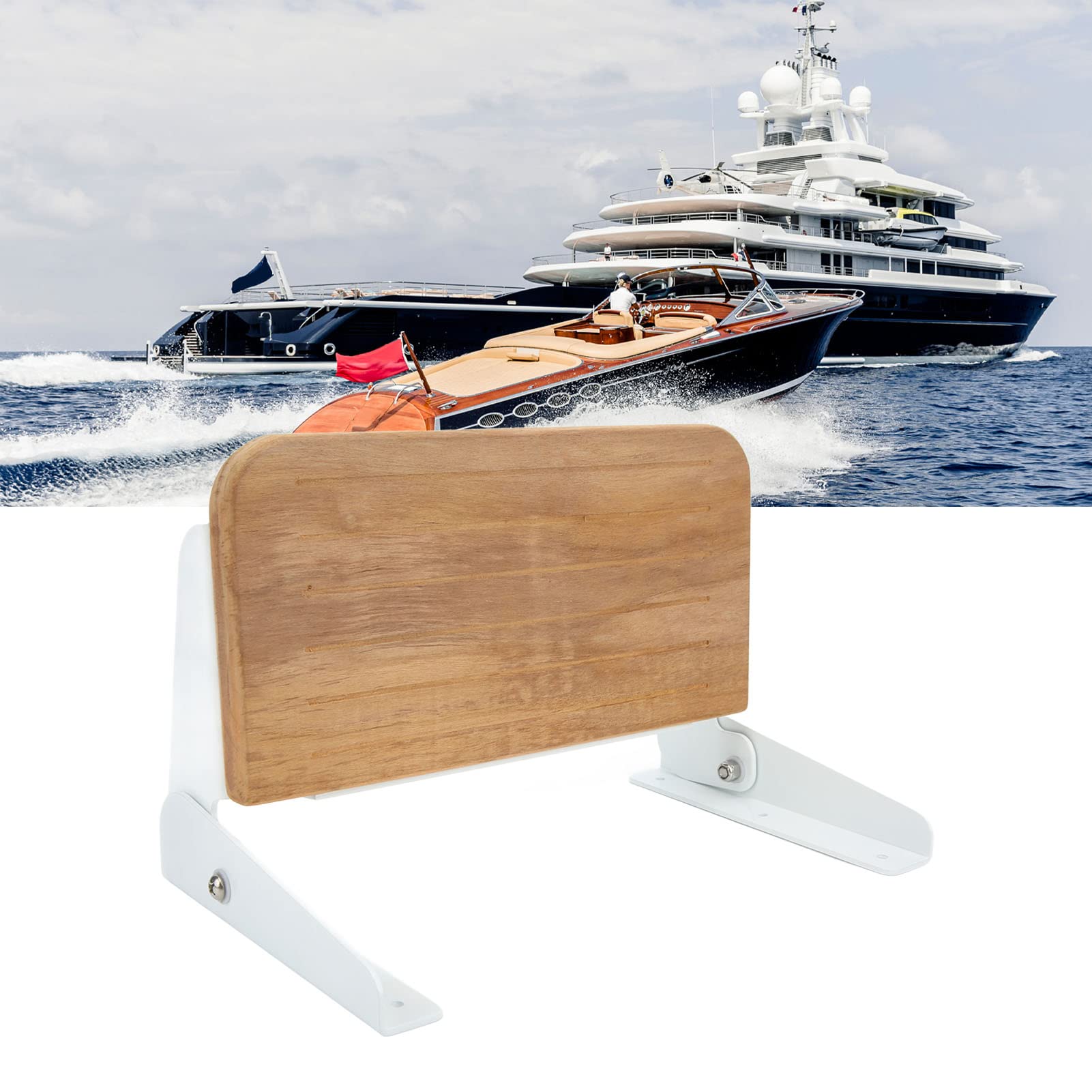 BRRNOO Ducha Plegable de Madera de Teca Montada en la Pared, Diseño de Grado Marino, Ideal para Yates, Casas Rodantes, Baños