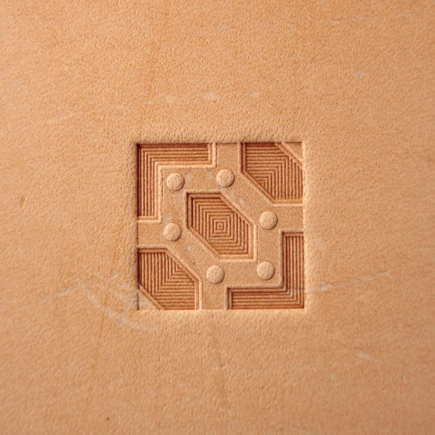 DandS ltd Leather Stamp Tool, Geometric, Professional Steel Craft Tool for Leatherworking, Embossing, Carving & Stamping Leather Projects, Belts, Wallets & DIY Projects Compatible with Mallet #363