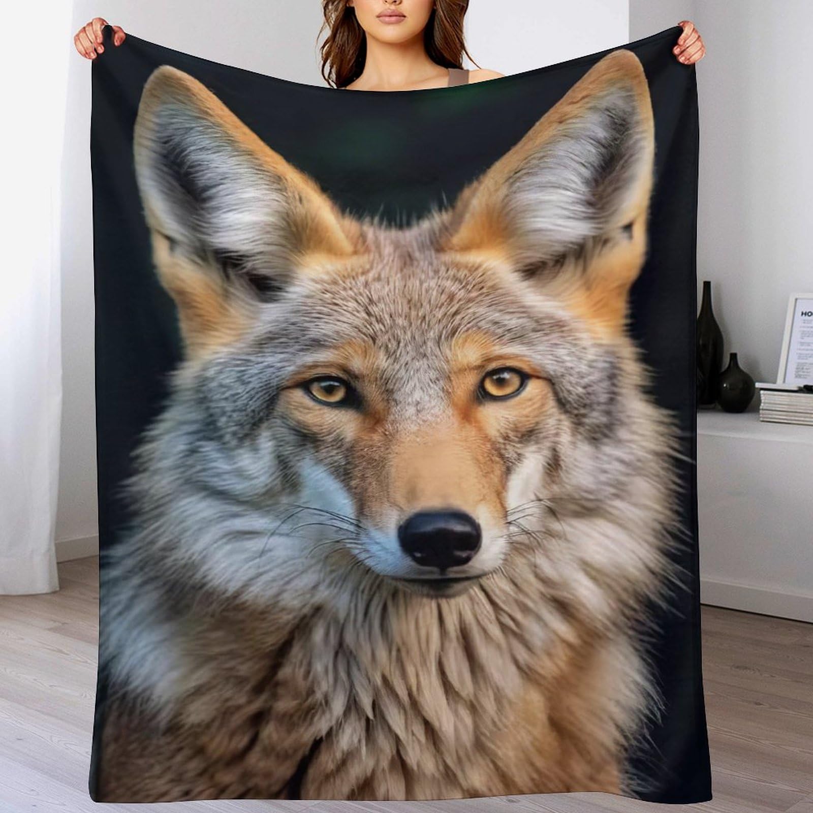 Couverture loup couverture de canapé flannel chaude et housse de chaise